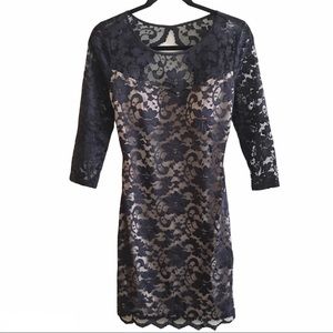 Emerald Sundae Lacy Nude Slip Open Back Dress